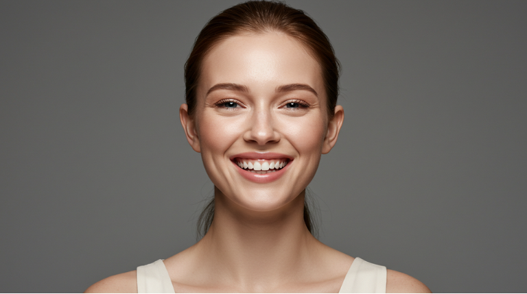 young lady smiling after undergoing safe micro needling at Dr Saba Raja under her expertise